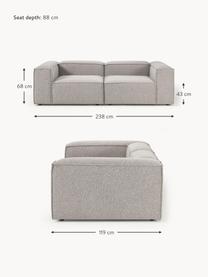 Modulares Sofa Lennon (3-Sitzer) aus Bouclé, Bezug: Bouclé (100 % Polyester) , Gestell: Massives Kiefernholz, Spe, Füße: Kunststoff Dieses Produkt, Bouclé Taupe, B 238 x T 119 cm