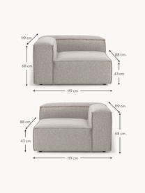 Modulares Sofa Lennon (3-Sitzer) aus Bouclé, Bezug: Bouclé (100 % Polyester) , Gestell: Massives Kiefernholz, Spe, Füße: Kunststoff Dieses Produkt, Bouclé Taupe, B 238 x T 119 cm
