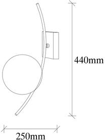 Grote wandlamp Hilal van opaalglas, Lampenkap: opaalglas, Zwart, opaalwit, D 25 x H 44 cm