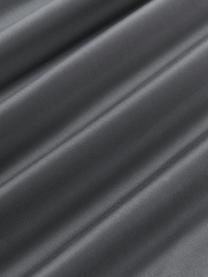 Drap plat en satin de coton Carlotta, Anthracite, gris clair, larg. 240 x long. 280 cm