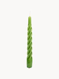 Chandelles Twisted, 6 pièces, Cire de paraffine, Vert, haut. 20 cm