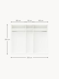 Modularer Drehtürenschrank Leon, 250 cm Breite, mehrere Varianten, Korpus: Spanplatte, melaminbeschi, Weiß, Premium Interior, B 250 x H 236 cm