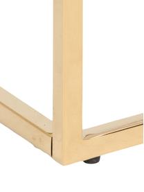Table d'appoint en verre marbré Aruba, Blanc aspect marbre, couleur dorée, larg. 40 x haut. 51 cm
