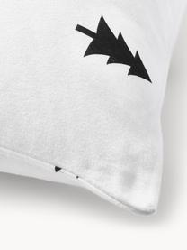 Funda de almohada de franela invernal X-mas Tree, Blanco, negro, An 40 x L 80 cm