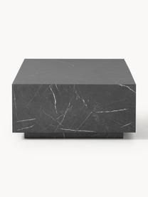Tavolino da salotto effetto marmo Lesley, Pannello di fibra a media densità (MDF), rivestito con lamina melaminica, legno di mango, Effetto marmo nero lucido, Larg. 120 x Prof. 75 cm
