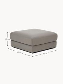 Sofa-Hocker Tribeca, Bezug: 100 % Polyester Der hochw, Sitzfläche: Schaumpolster, Fasermater, Gestell: Massives Kiefernholz, Füße: Massives Buchenholz, lack, Webstoff Taupe, B 80 x T 80 cm