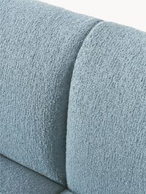 Sofa modułowa XL Bouclé Sofia, Tapicerka: Bouclé (100% poliester) D, Stelaż: drewno świerkowe, płyta w, Nogi: tworzywo sztuczne Ten pro, Niebieski Bouclé, S 450 x G 231 cm