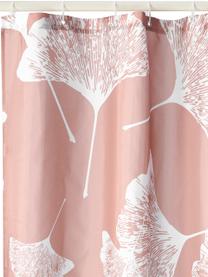 Rideau de douche ginkgo rose Mare, 100 % polyester, Rose foncé, blanc, larg. 180 x long. 200 cm