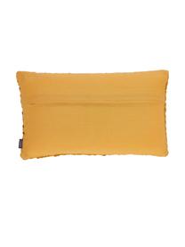 Coussin rectangulaire velours jaune moutarde Smock, Jaune moutarde, larg. 30 x long. 50 cm