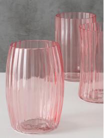 Glazen vazenset Malinia, 3-delig, Glas, Roze, transparant, Ø 13 x H 19 cm