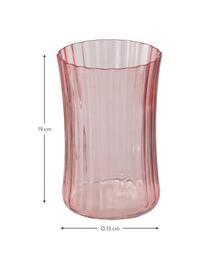 Glazen vazenset Malinia, 3-delig, Glas, Roze, transparant, Ø 13 x H 19 cm