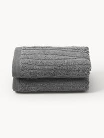 Asciugamano in cotone Audrina, varie misure, Grigio scuro, Asciugamano, Larg. 50 x Lung. 100 cm, 2 pz