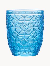 Wassergläser Bicchieri mit Strukturmuster, 6er-Set, Glas, Türkis- und Blautöne, transparent, Ø 9 x H 10 cm, 350 ml