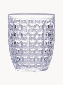 Wassergläser Bicchieri mit Strukturmuster, 6er-Set, Glas, Türkis- und Blautöne, transparent, Ø 9 x H 10 cm, 350 ml