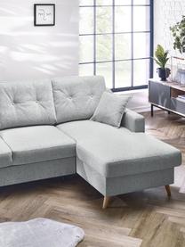 Sofa narożna z funkcją spania i miejscem do przechowywania Sweden, Tapicerka: poliester, Nogi: drewno naturalne, Szary, S 224 x G 149 cm