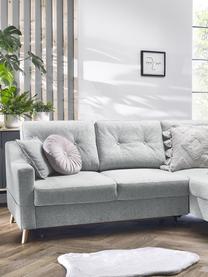 Sofa narożna z funkcją spania i miejscem do przechowywania Sweden, Tapicerka: poliester, Nogi: drewno naturalne, Szary, S 224 x G 149 cm