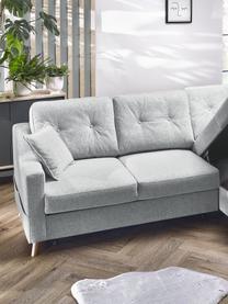 Sofa narożna z funkcją spania i miejscem do przechowywania Sweden, Tapicerka: poliester, Nogi: drewno naturalne, Szary, S 224 x G 149 cm