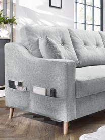 Sofa narożna z funkcją spania i miejscem do przechowywania Sweden, Tapicerka: poliester, Nogi: drewno naturalne, Szary, S 224 x G 149 cm