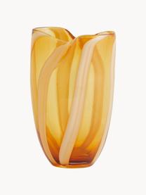 Ručne maľovaná sklenená váza Halki, Sklo, Slnečná žltá, Ø 15 x V 23 cm