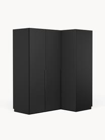 Armoire d'angle modulaire Leon, larg. 165 cm, plusieurs variantes, Noir, Basic Interior : larg. 165 x haut. 200 cm, avec module d'angle