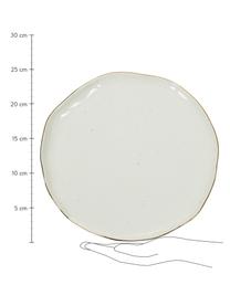 Platos llanos artesanales Bella, 2 uds., Porcelana, Blanco crema, Ø 26 x Al 3 cm