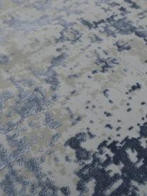 Schimmernder Teppich Cordoba in Blautönen mit Fransen, Vintage Style, Flor: 70% Acryl, 30% Viskose, Blau, Grau, B 80 x L 150 cm (Grösse XS)