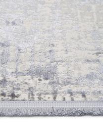 Schimmernder Niederflor-Teppich Cordoba mit Fransen, Flor: 70 % Acryl, 30 % Viskose, Blautöne, B 80 x L 150 cm (Größe XS)