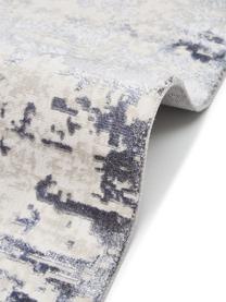 Schimmernder Niederflor-Teppich Cordoba mit Fransen, Flor: 70 % Acryl, 30 % Viskose, Blautöne, B 80 x L 150 cm (Größe XS)
