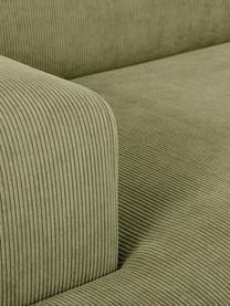 Cord-Sofa Melva (3-Sitzer), Bezug: Cord (92% Polyester, 8% P, Gestell: Massives Kiefernholz, FSC, Füße: Kunststoff, Cord Olivgrün, B 238 x T 101 cm
