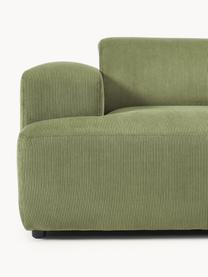 Cord-Sofa Melva (3-Sitzer), Bezug: Cord (92% Polyester, 8% P, Gestell: Massives Kiefernholz, Spa, Füße: Kunststoff Dieses Produkt, Cord Olivgrün, B 238 x T 101 cm