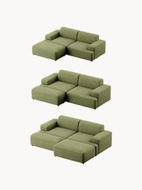 Cord-Sofa Melva (3-Sitzer), Bezug: Cord (92% Polyester, 8% P, Gestell: Massives Kiefernholz, Spa, Füße: Kunststoff Dieses Produkt, Cord Olivgrün, B 238 x T 101 cm