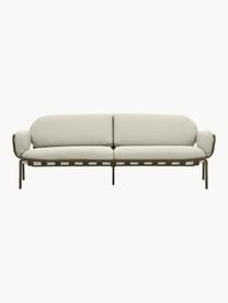 Ogrodowa sofa wypoczynkowa Joncols (3-osobowa), Tapicerka: 100% poliester Dzięki tka, Stelaż: aluminium malowane proszk, Jasnobeżowa tkanina, oliwkowy zielony, S 224 x G 80 cm