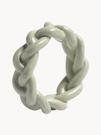 Portatovagliolo grigio Braid 4 pz, Poliresina, Grigio, Ø 6 x Alt. 2 cm