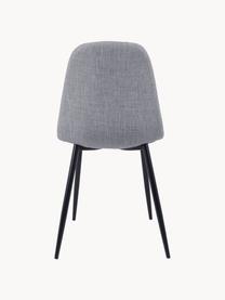 Gestoffeerde stoelen Karla, 2 stuks, Bekleding: 100% polyester, Poten: metaal, Geweven stof lichtgrijs, zwart, B 44 x D 53 cm