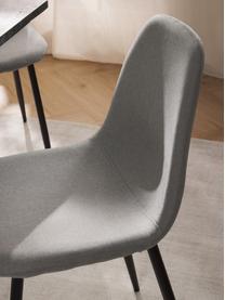Krzesło tapicerowane Karla, 2 szt., Tapicerka: 100% poliester, Nogi: metal, Jasnoszara tkanina, czarny, S 44 x G 53 cm