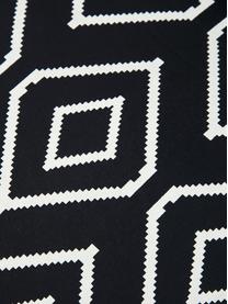 Housse de coussin 40x40 noir et blanc Gracie, 100 % coton, natté, Noir, crème, Larg. 40 x long. 40 cm