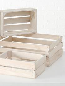 Set de cajas Porto, 3 uds., Madera de abeto, Blanco, Set de diferentes tamaños