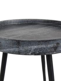 Table d'appoint en marbre, ronde Karrara, Plateau : gris, marbré Pieds : noir