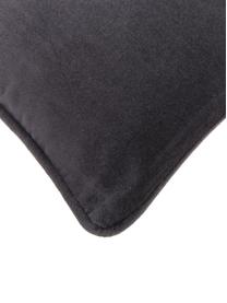 Housse de coussin rectangulaire velours anthracite Dana, 100 % velours de coton, Anthracite, larg. 30 x long. 50 cm