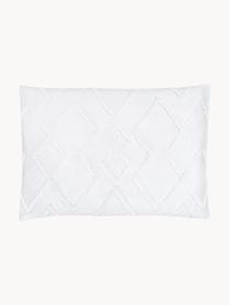 Funda de almohada texturizada de percal Faith, Blanco, An 50 x L 70 cm