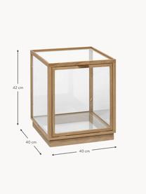 Vitrine en chêne Miru, Chêne clair, transparent, larg. 40 x haut. 42 cm