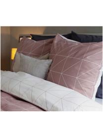 Biancheria da letto reversibile in cotone ranforce Marla, Malva & bianco, fantasia, 255 x 200 cm, 3 pz