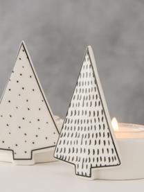 Súprava svietnikov na čajové sviečky Cumulis, 2 diely, Porcelán, Lomená biela, čierna, Ø 5 cm