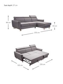 Sofa narożna z funkcją spania i miejscem do przechowywania Gusto (4-osobowa), Tapicerka: 100% poliester, Szary, S 235 x G 170 cm