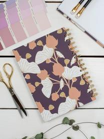 Carnet de notes Lotus, Lilas, rose, jaune, blanc, larg. 16 x haut. 21 cm