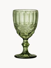 Weingläser Florie, 4 Stück, Glas, Grün, Ø 9 x H 17 cm, 240 ml