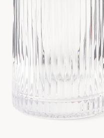 Carafe à eau artisanale en verre strié Minna, 1,1 L, Verre, soufflé bouche, Transparent, 1,1 L