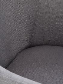 Armstoel Isla in grijs, Bekleding: polyester, Poten: gepoedercoat metaal, Geweven stof grijs, zwart, B 60 x D 62 cm