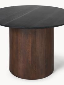 Table ronde en manguier Abby, Ø 120 cm, Noir, marbré, Ø 120 cm