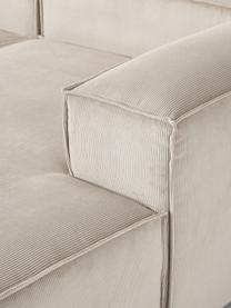 Modulare Wohnlandschaft Lennon aus Cord, Bezug: Cord (92 % Polyester, 8 %, Gestell: Massives Kiefernholz, Spe, Cord Hellbeige, B 418 x T 269 cm, Eckteil rechts